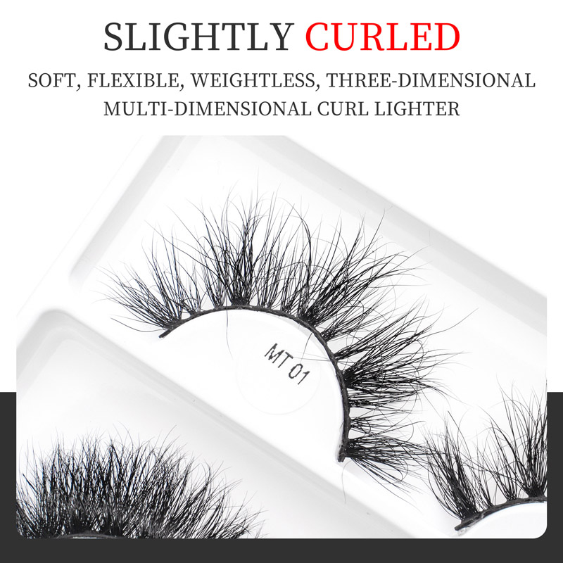 Накладные ресницы из искусственной норки 3D Volume Natural Fluffy Wispies Cross False Eyelashes